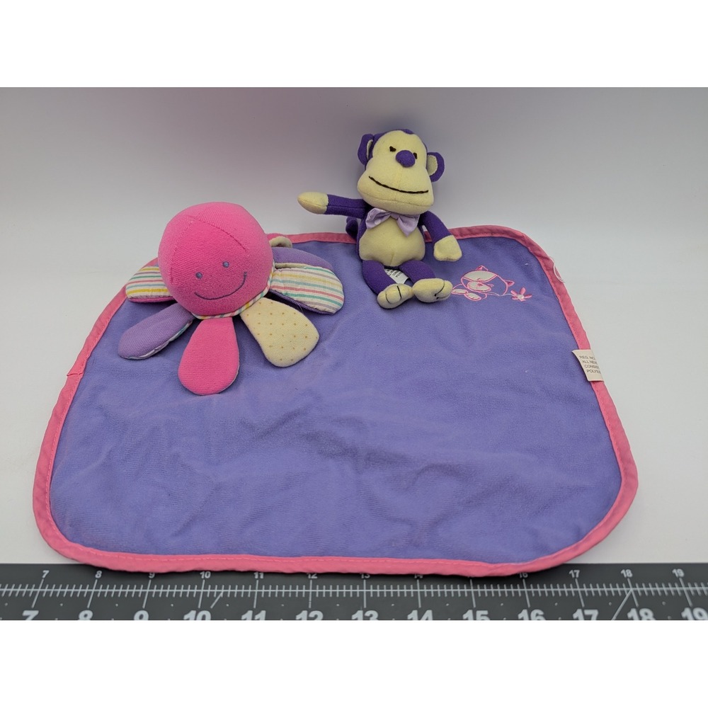 Berenguer Doll Purple Monkey Octopus Plush Lovey Security Blanket‎ 12x11 Inch